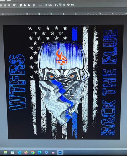 Demo Product — Back The Blue Clutch Skull